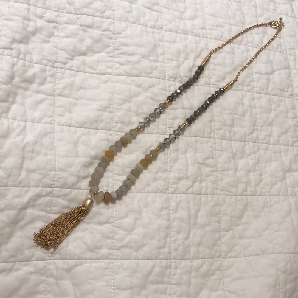 Loft Beaded Tassel Necklace